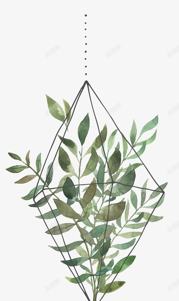 卡通手绘绿叶植物png免抠素材_新图网 https://ixintu.com 创意 动漫动画 卡通手绘 卡通绿叶 植物 简约
