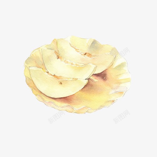 哈密瓜果盘手绘画片png免抠素材_新图网 https://ixintu.com 切开 哈密瓜 手绘美食 水果