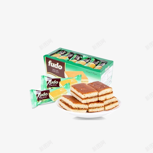 FUDO香兰味蛋糕png免抠素材_新图网 https://ixintu.com 产品实物 福多 进口食品 马来西亚进口