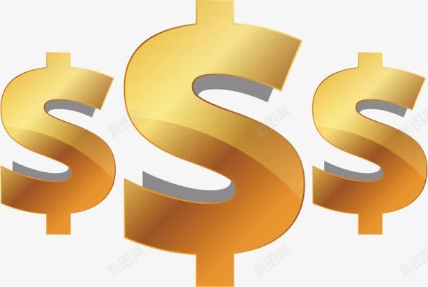 手绘金色美金图标png_新图网 https://ixintu.com 图标 手绘 标志 美金