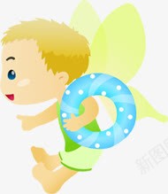 卡通游泳男孩泳圈png免抠素材_新图网 https://ixintu.com 卡通 游泳 男孩