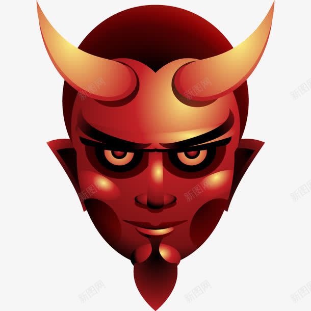 严肃恶魔首领png免抠素材_新图网 https://ixintu.com 严肃风格 带尖角的 恶魔 红色 首领