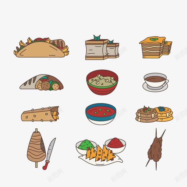 烤肉串png免抠素材_新图网 https://ixintu.com 手绘 碗 食物 鸡肉卷