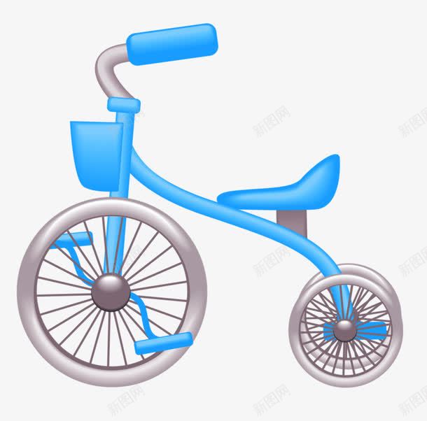 蓝色自行车png免抠素材_新图网 https://ixintu.com 卡通儿童自行车 卡通车 脚踏车 车
