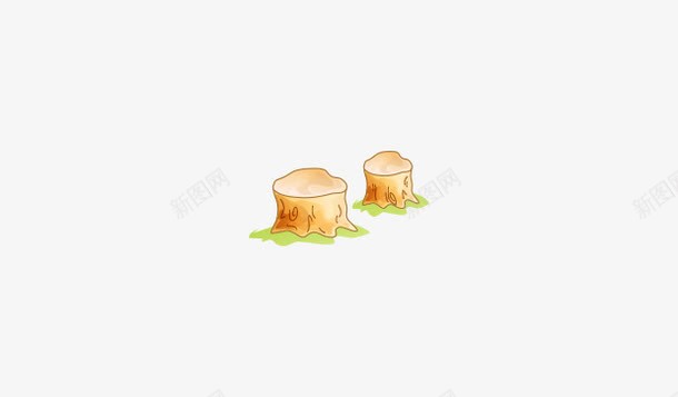 树桩png免抠素材_新图网 https://ixintu.com 卡通 手绘风格 树桩 褐色