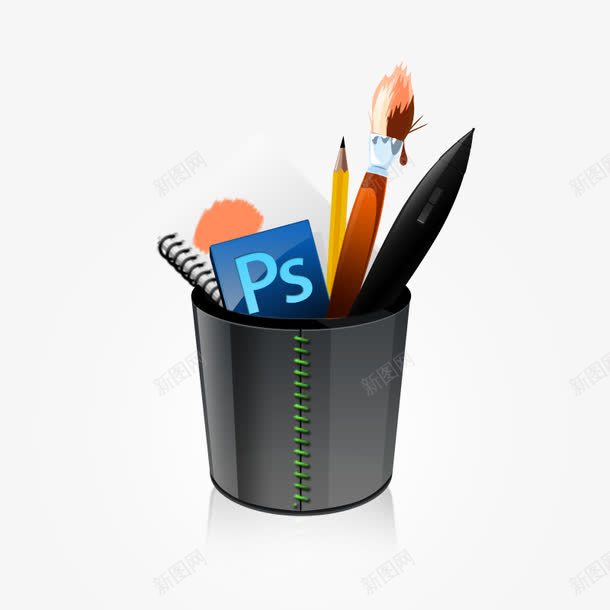 笔筒工具png免抠素材_新图网 https://ixintu.com 创意ps工具 工具 笔筒