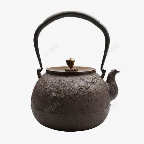 松鹤延年茶壶png免抠素材_新图网 https://ixintu.com DANG HOO SEONG 烧水泡茶壶茶具 盛虎堂铁壶