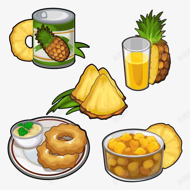 卡通菠萝美食矢量图eps免抠素材_新图网 https://ixintu.com 卡通菠萝 矢量菠萝 美食 菠萝 食物 餐饮 矢量图