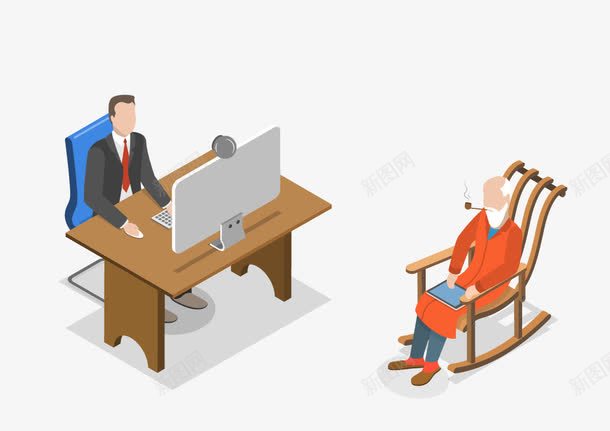 人物摇椅png免抠素材_新图网 https://ixintu.com 人物 办公 摇椅 矢量人物