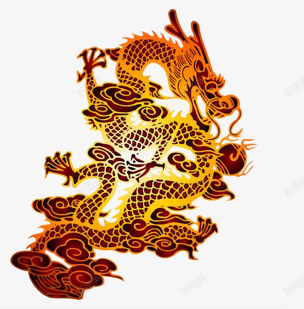 中国风金龙戏珠png免抠素材_新图网 https://ixintu.com 图案 装饰 金龙 龙 龙戏珠