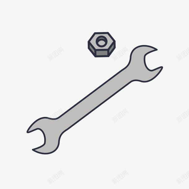 手绘工具png免抠素材_新图网 https://ixintu.com 工具 手绘 扳子 扳手