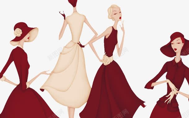 手绘装饰人物插图一群女人png免抠素材_新图网 https://ixintu.com 一群女人 人物插图 手绘 摩登女人 时尚女人 装饰