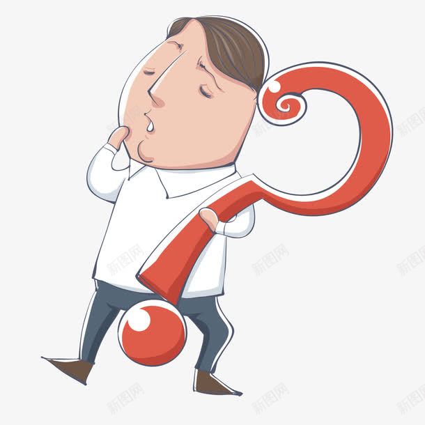 思考中的青年png免抠素材_新图网 https://ixintu.com 卡通 思考 青年