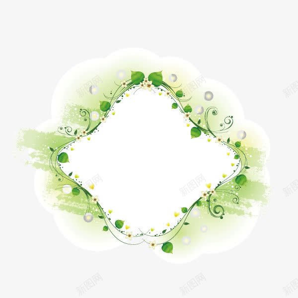 花纹绿色线条文案背景元素png免抠素材_新图网 https://ixintu.com 文案背景元素 线条 绿色 花纹