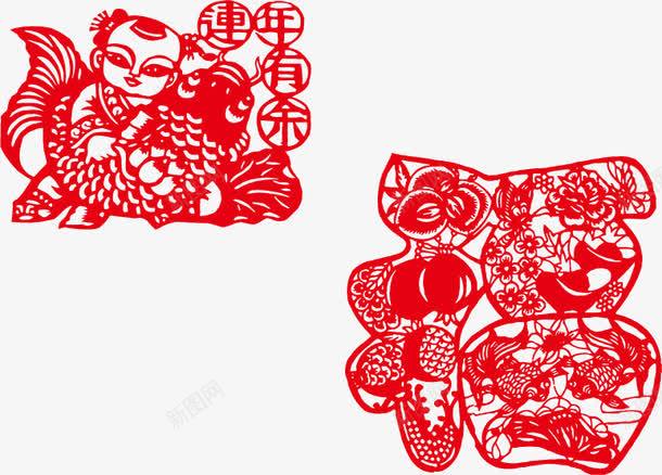 春节剪纸png免抠素材_新图网 https://ixintu.com 中国风 剪纸 窗花