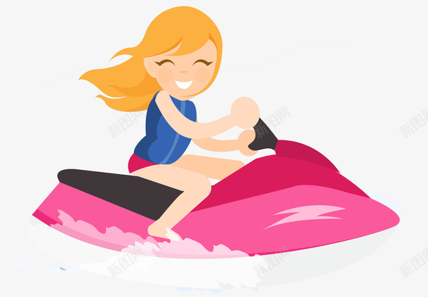 卡通化水上运动插画psd免抠素材_新图网 https://ixintu.com 卡通化 卡通化水上运动插画 开船 插画 水上 游艇 运动