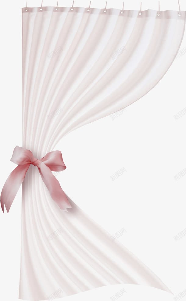 白色简约蝴蝶结窗帘装饰图案png免抠素材_新图网 https://ixintu.com 免抠PNG 白色 窗帘 简约 蝴蝶结 装饰图案