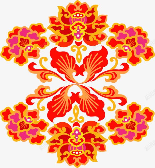 花纹六角形红色png免抠素材_新图网 https://ixintu.com 六角形 红色 花纹