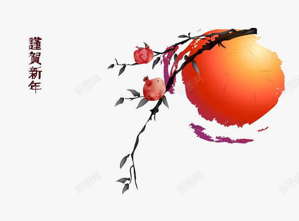 夕阳西下png免抠素材_新图网 https://ixintu.com 中国风 夕阳 树枝 美丽