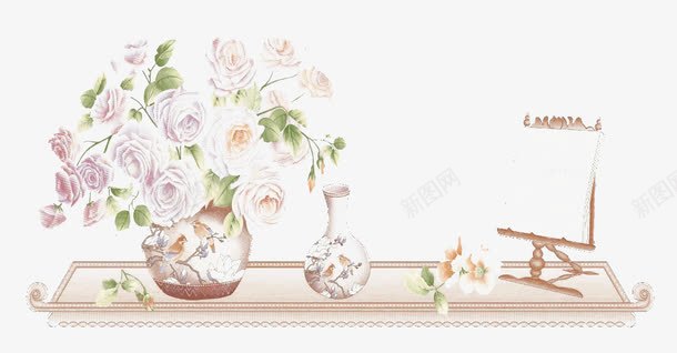 浅紫色鲜花png免抠素材_新图网 https://ixintu.com 清新 漂亮 精美花瓶 素雅