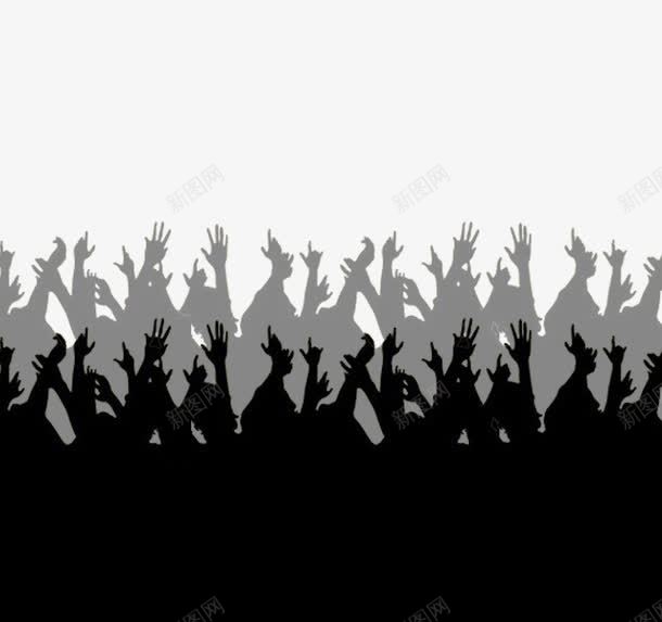 狂呼的人群剪影psd免抠素材_新图网 https://ixintu.com 人群 剪影 欢呼