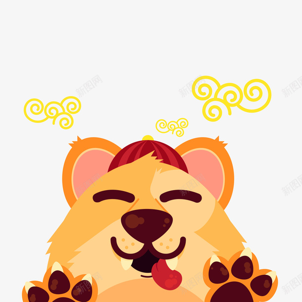 卡通手绘伸舌头的狗狗png免抠素材_新图网 https://ixintu.com 伸舌头 卡通 手绘 狗年 狗爪子 狗狗 笑容 趴着