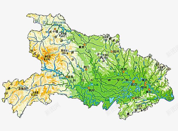 山地湖北地图png免抠素材_新图网 https://ixintu.com 山地 湖北地图