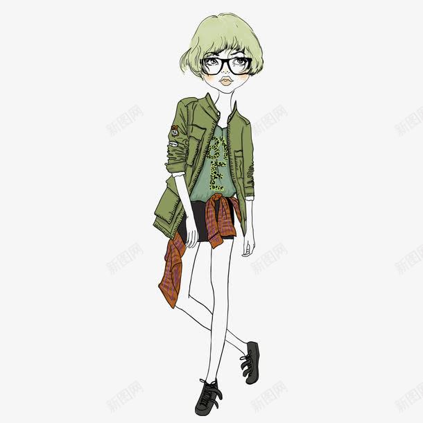 卡通卡其短发美女人物png免抠素材_新图网 https://ixintu.com 卡其 卡通 短发 美女人物