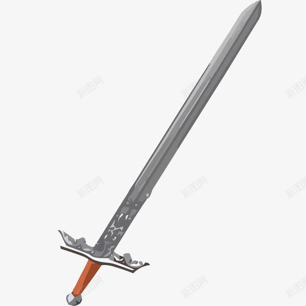 手绘长剑兵器png免抠素材_新图网 https://ixintu.com 兵器 长剑