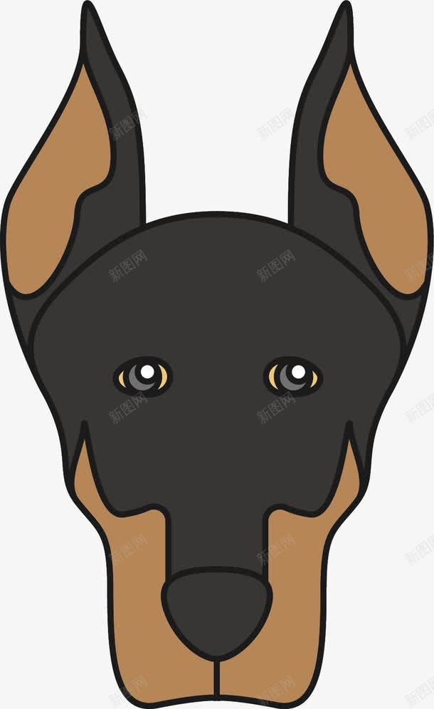 竖立的鬃毛犬狗头png免抠素材_新图网 https://ixintu.com 扁平风格 手绘狗头 狗头 狗头矢量图 竖立耳朵 鬃毛
