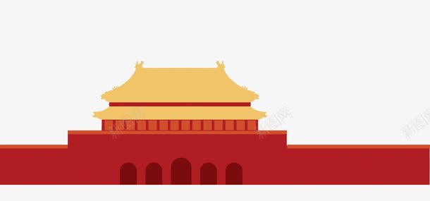 红色古建筑物天安门png免抠素材_新图网 https://ixintu.com 中国古建筑物 北京 卡通 古风 商务 天安门 建筑物 手绘 简约 红色