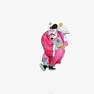 复古传统芝麻官png免抠素材_新图网 https://ixintu.com 传统手绘 官老爷 红色官服 芝麻官