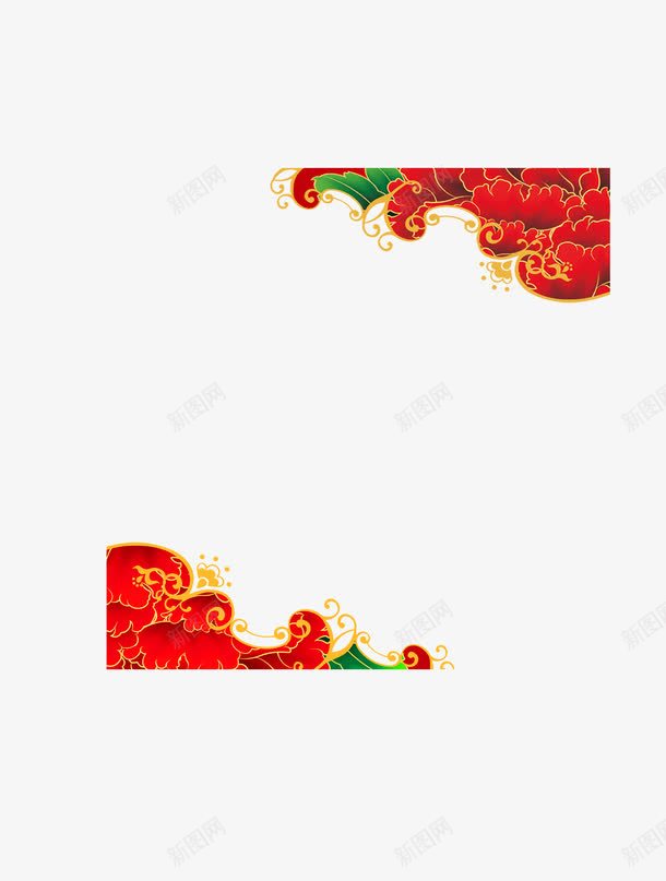 中国风大红喜庆花纹装饰png免抠素材_新图网 https://ixintu.com 中国风 喜庆 大红 花纹 装饰 边框