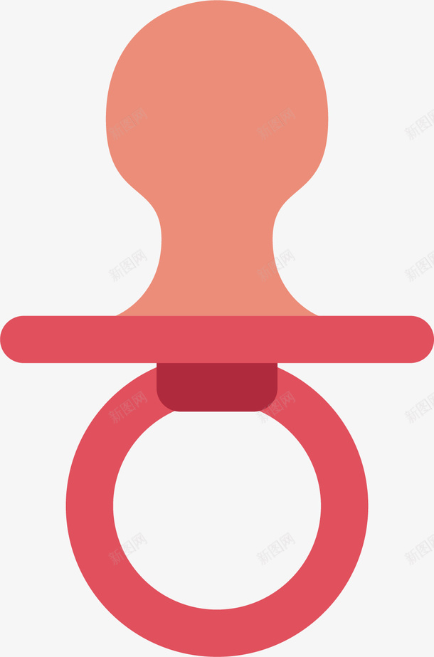 婴儿的奶嘴矢量图ai免抠素材_新图网 https://ixintu.com 不规则图形 奶嘴 婴儿用具 工具 红色 矢量图