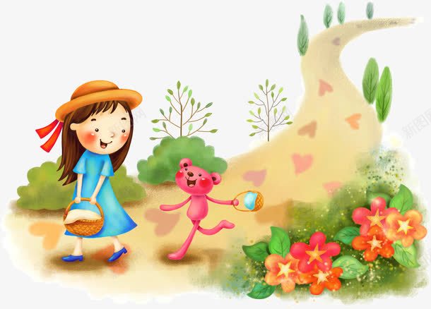卡通郊游小朋友png免抠素材_新图网 https://ixintu.com 卡通 小朋友 郊游