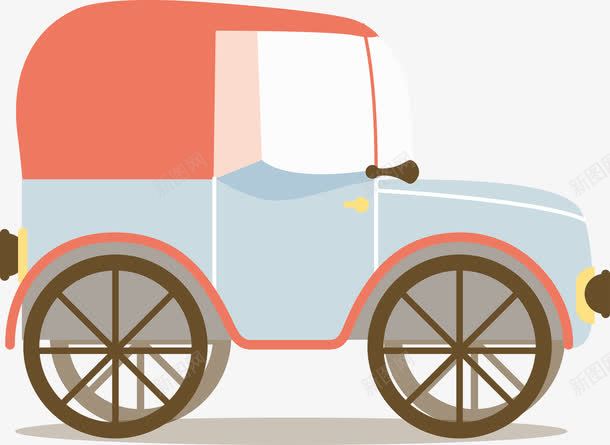 可爱复古小汽车png免抠素材_新图网 https://ixintu.com 卡通 可爱 复古 汽车