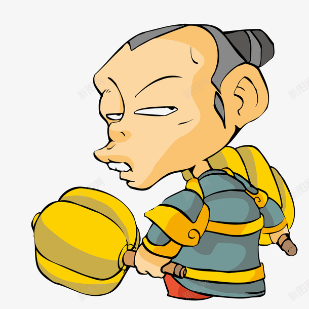 拿大锤的练武人矢量图ai免抠素材_新图网 https://ixintu.com 兵器 大锤 武人 矢量图