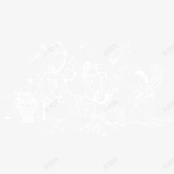 中国古典白描人物图png免抠素材_新图网 https://ixintu.com 中国风 人物 古典风 国画 孔孟 手绘 民族风 白描
