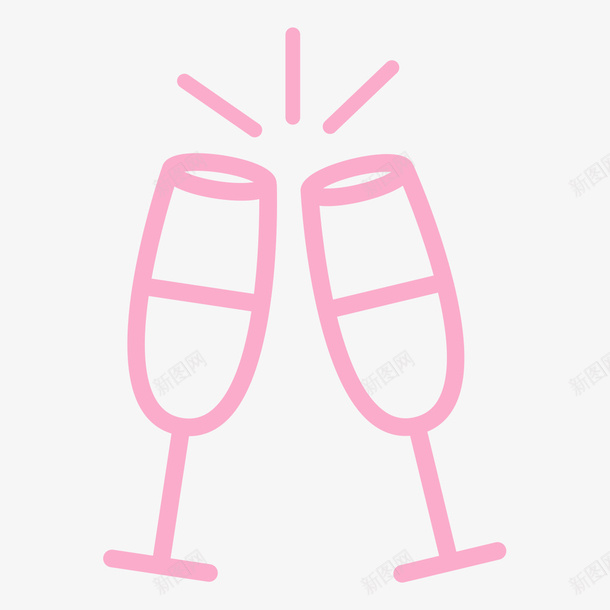 手绘高脚杯png免抠素材_新图网 https://ixintu.com 手绘 手绘高脚杯 杯子 粉色线条杯子 高脚杯