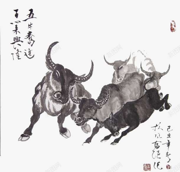 牛装饰水墨画png免抠素材_新图网 https://ixintu.com 传统水墨 国画牛 水墨牛 装饰水墨画 设计素材