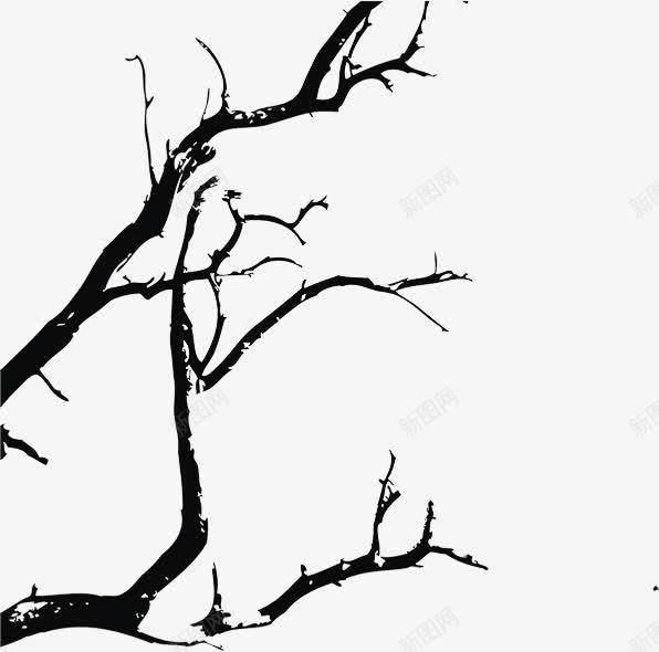 树枝png免抠素材_新图网 https://ixintu.com 意境画 水墨风 黑色树枝