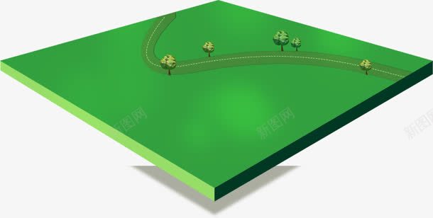 绿色板块道路png免抠素材_新图网 https://ixintu.com 板块 绿色 道路