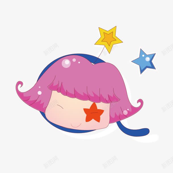 可爱粉红色小女孩头png免抠素材_新图网 https://ixintu.com 可爱 小女孩头 短发 粉红色