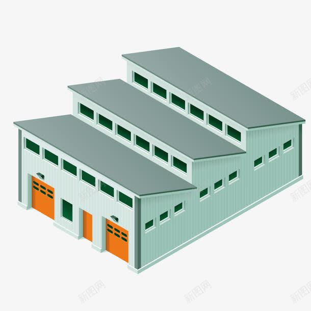 绿色厂房仓库矢量图ai免抠素材_新图网 https://ixintu.com 仓库 厂房 绿色 矢量图