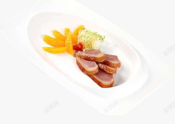 烟鸭胸香橙沙律png免抠素材_新图网 https://ixintu.com 产品实物 拼盘 美味 菜肴 香橙 鸭胸