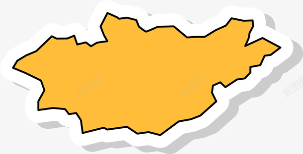 黄色地块符号png免抠素材_新图网 https://ixintu.com 卡通风格 地块 地块符号 扁平风格 蒙古国 蒙古国元素 黄色