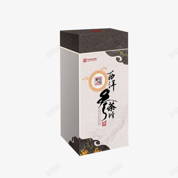西洋参茶包装png免抠素材_新图网 https://ixintu.com 产品实物 创意 古风 花边