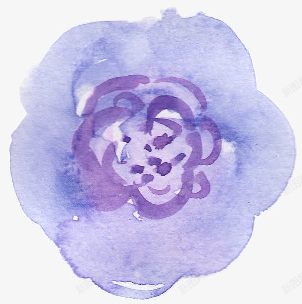 水粉手绘画png免抠素材_新图网 https://ixintu.com 开花 紫色 花卉