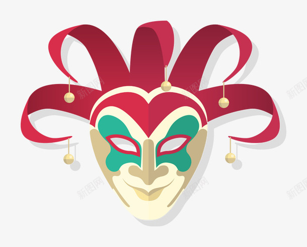 卡通手绘小丑面具png免抠素材_新图网 https://ixintu.com 卡通手绘 面具