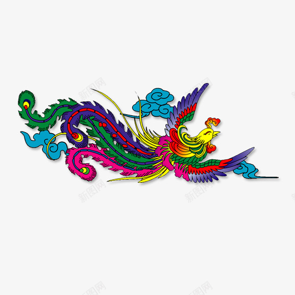 彩凤凰psd免抠素材_新图网 https://ixintu.com 凤凰 彩色